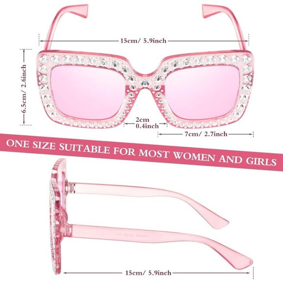 20 Pairs Rhinestone Sunglasses Bling Glitter Disco Retro Sun Shades for Women